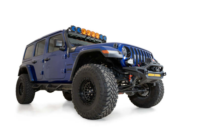 Jeep JT Front Bumper - Addictive Desert Designs - Rock Fighter - Hammer Black with Satin Black panels - `18-`27